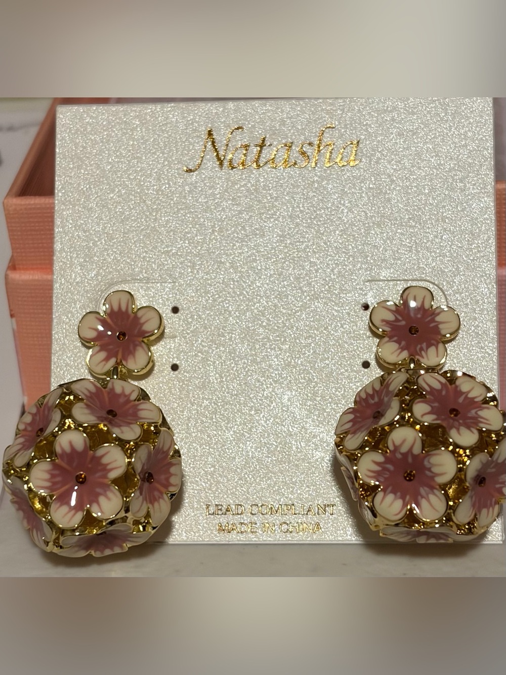 Natasha Couture Lilac Floral Cluster Drop Earrings